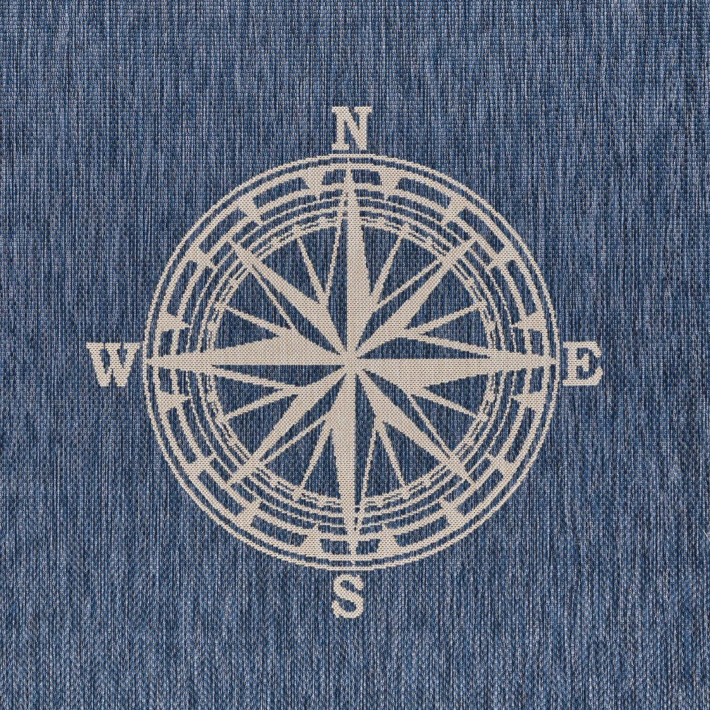 8 x 10 Navy Nautical Indoor Outdoor Area Rug