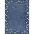 8 x 10 Navy Anchor Indoor Outdoor Area Rug