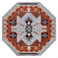 6 Round Terracotta Tribal Area Rug