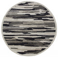 6 Round Black and Gray Camouflage Area Rug