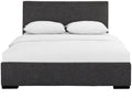 Grey Upholstered Queen Platform Bed
