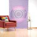 80 X 56 Purple And White Mandala Cotton Hanging Tapestry