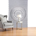 80 X 56 Black And White Mandala Cotton Hanging Tapestry