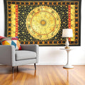 80 X 56 Black Red And Yellow Cotton Hanging Tapestry