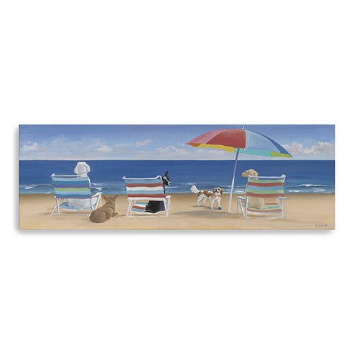 30 x 10 Dogs Perfect Beach Day Canvas Wall Art