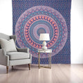 92 X 84 Green Blue And Orange Mandala Cotton Hanging Tapestry