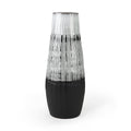 19 Black White and Gray Patterned Lines Ceramic Vase