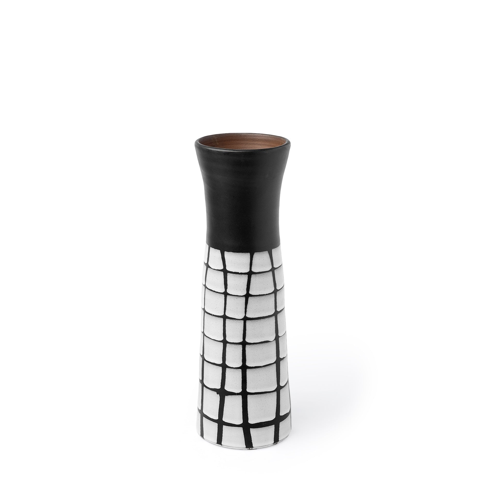 24 Black and White Modern Grid Ceramic Vase