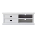 47 Classic White Entertainment Unit with Two Drawers