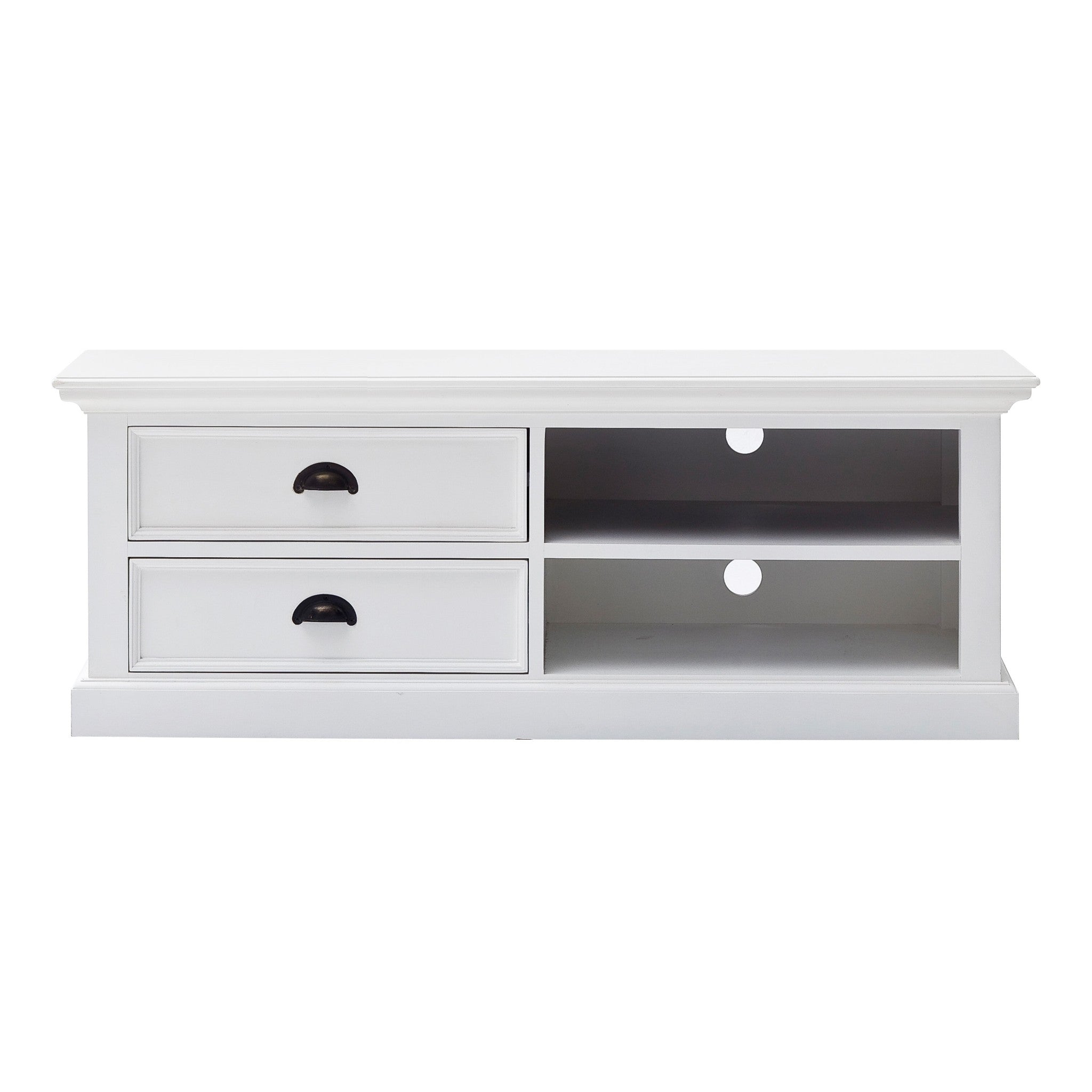 47 Classic White Entertainment Unit with Two Drawers