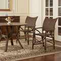 Set of Two Brown Open Back Dining Arm Chairs