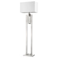 Precision 1-Light Brushed Nickel Floor Lamp With Ivory Shantung Shade