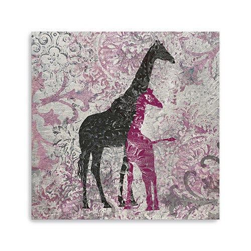 20 Exotic Pink Giraffes Canvas Wall Art