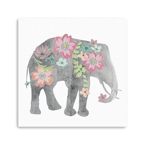 30 Floral Elephant Canvas Wall Art