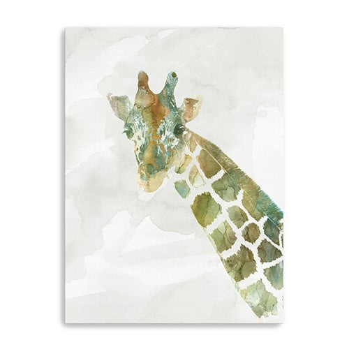 24 x 18 Abstract Marble Watercolor Giraffe Canvas Wall Art
