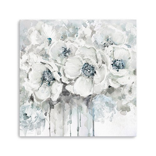 40 Winter Blues Flower Canvas Wall Art