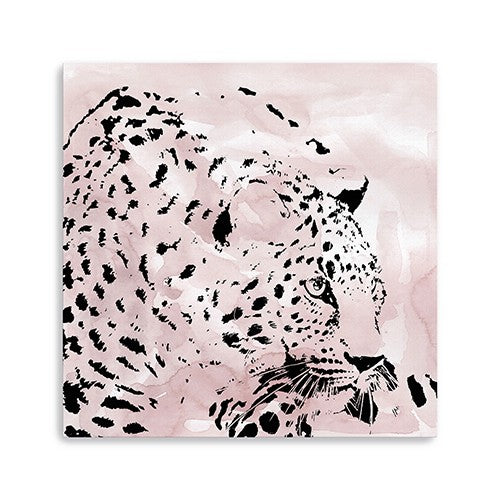 30 Pink Laying Leopard Canvas Wall Art