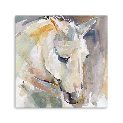 20 x 20 Abstract Watercolor Horse Canvas Wall Art