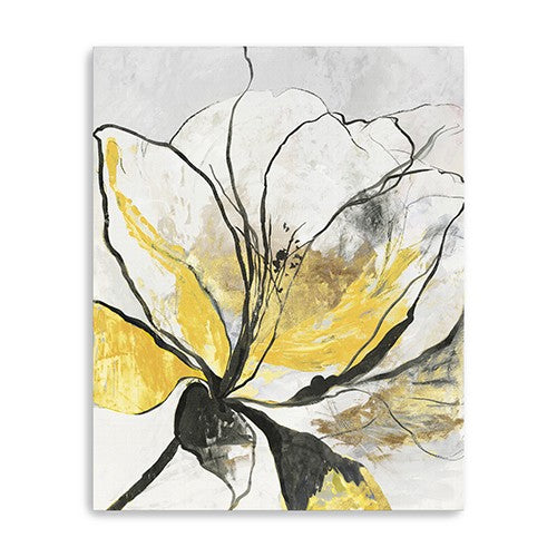 30 Modern Yellow and Black Flower Canvas Wall Art