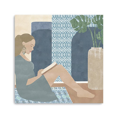 40 Bohemian Book Lady Canvas Wall Art