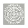 30 Boho White Mandala on a Grey Canvas Wall Art