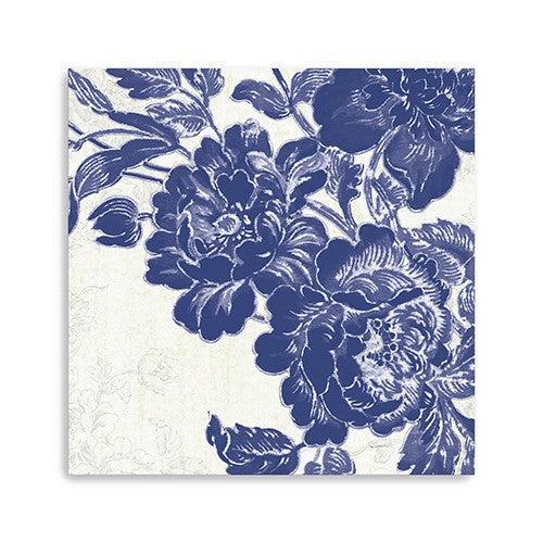 30 Blue Toile Rose Canvas Wall Art