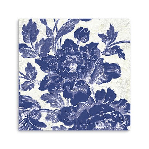 30 Blue Toile Roses Canvas Wall Art