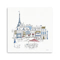 30 French Caf with Red and Blue Accents Canvas Wall Art