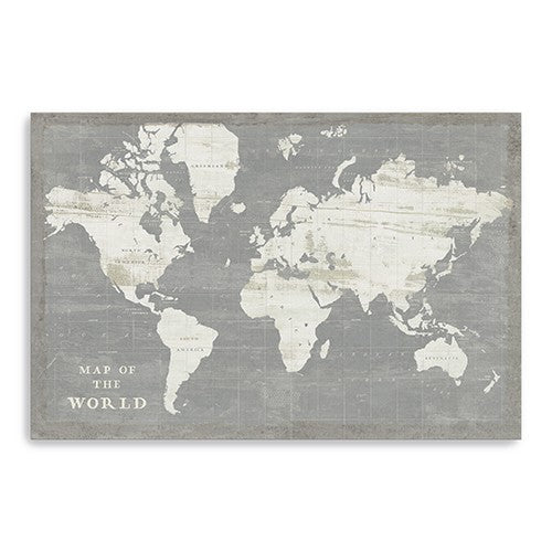 24 Minimalist World Map Canvas Wall Art