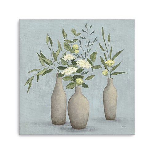 30 Bohemian Flowers in Ceramic Vases Canvas Wall Art