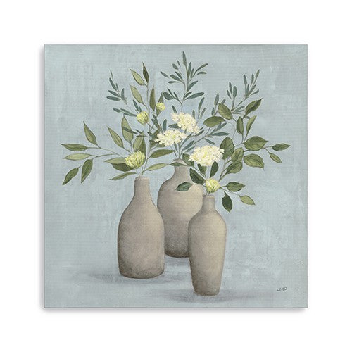 30 Pretty Bohemian Flowers in Ceramic Vases Canvas Wall Art