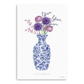 24 x 16 Blue and White Life Floral Vase Canvas Wall Art