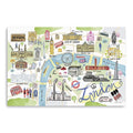 48 Fun Illustrated London Map Canvas Wall Art