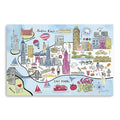 36 Fun Illustrated NYC Map Canvas Wall Art