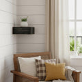 7 Black Wood Wall Mounted Floating Shelf With LED Light