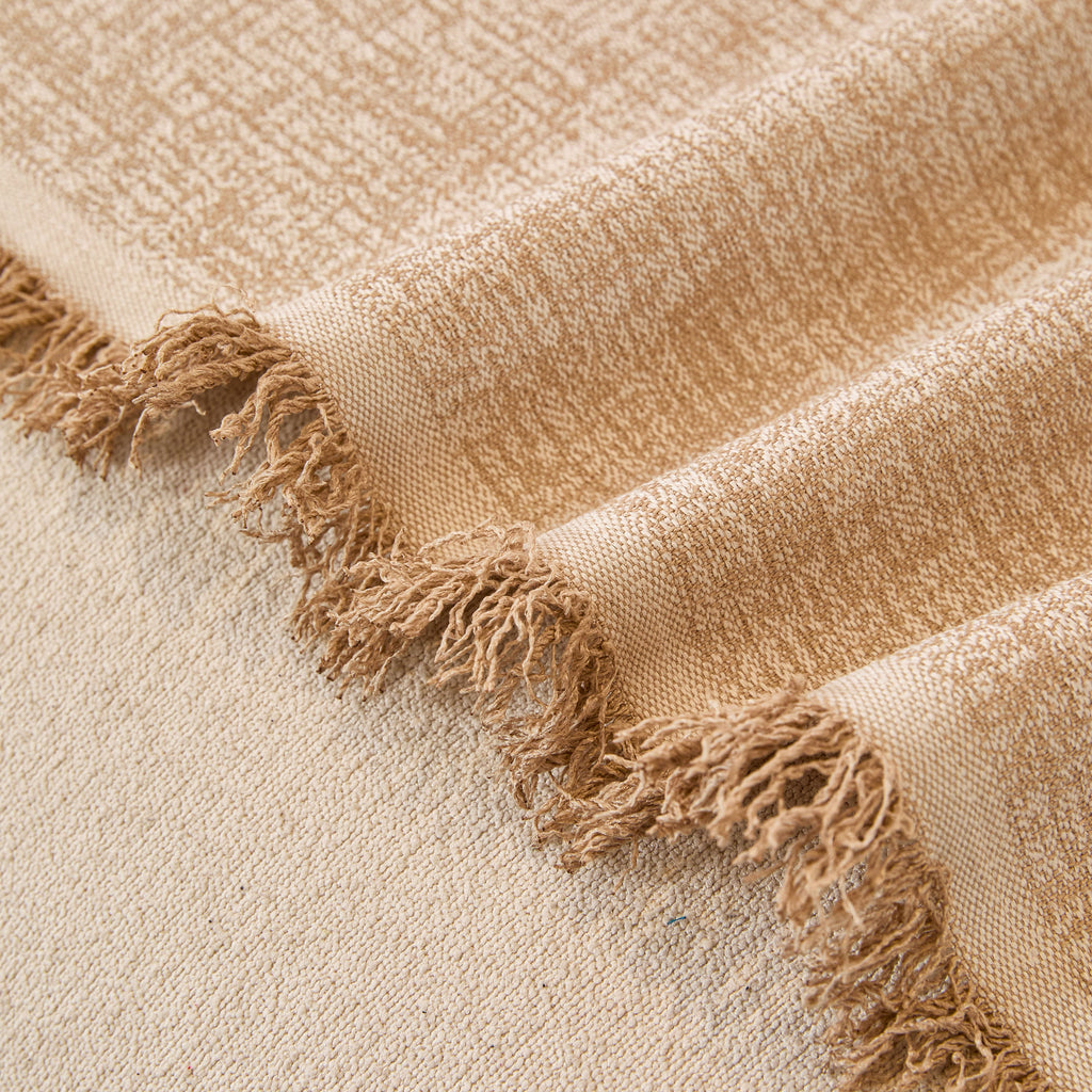 Linen-Look Textured Couch Throw Cover, Breathable Sofa Blanket & Furniture Protector
