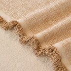 Linen-Look Textured Couch Throw Cover, Breathable Sofa Blanket & Furniture Protector