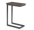 Skyler Solid Mango Wood and Metal 18 inch Wide Rectangle Industrial C Side Table in Walnut Brown, Fully Assembled