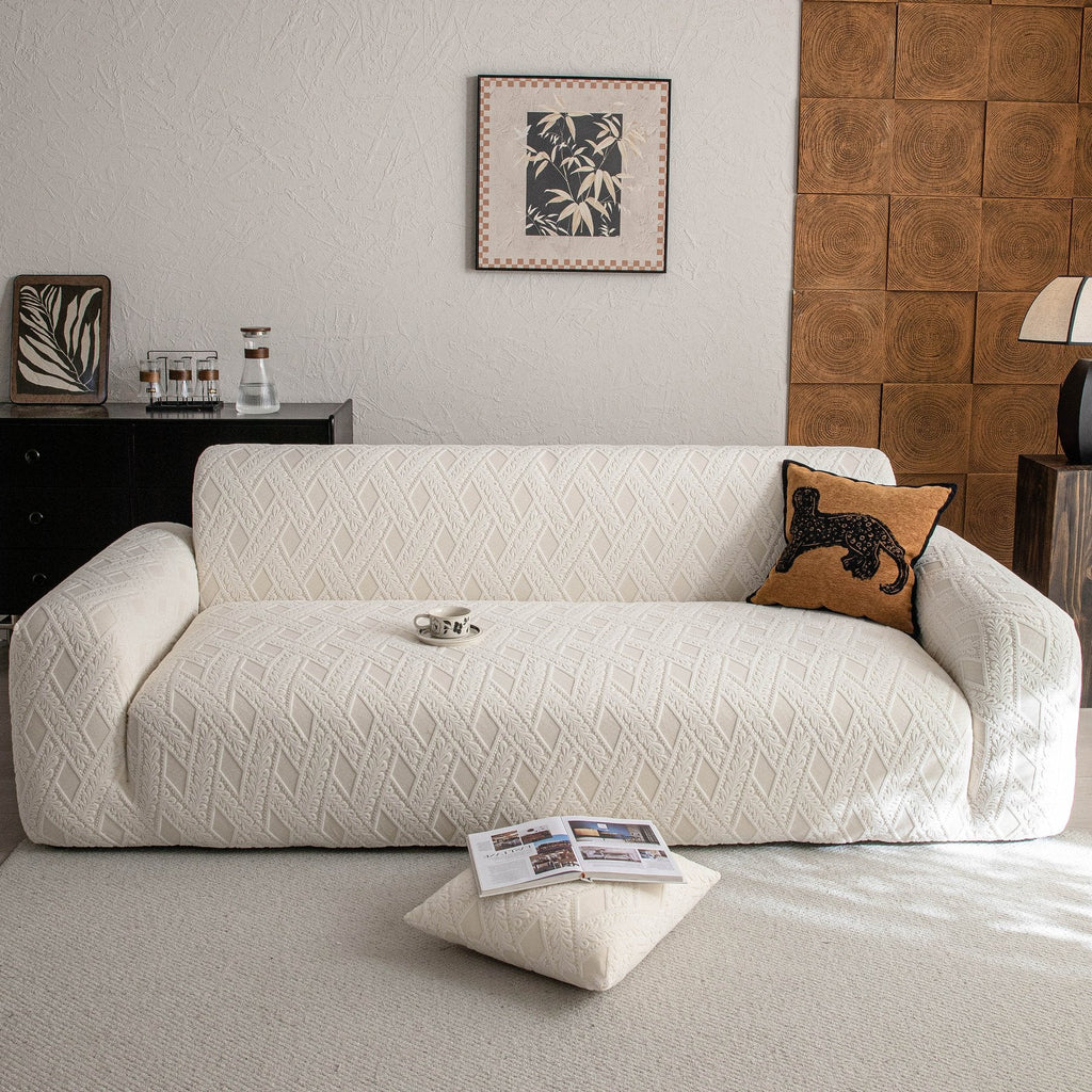 High Stretch 3D Jacquard Sofa Slipcovers, Pet Friendly Non Slip Sofa Cover Washable