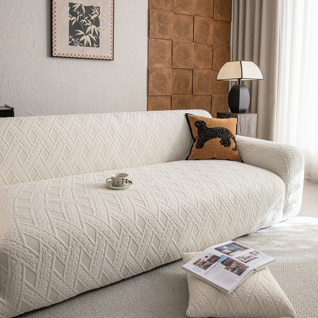 High Stretch 3D Jacquard Sofa Slipcovers, Pet Friendly Non Slip Sofa Cover Washable