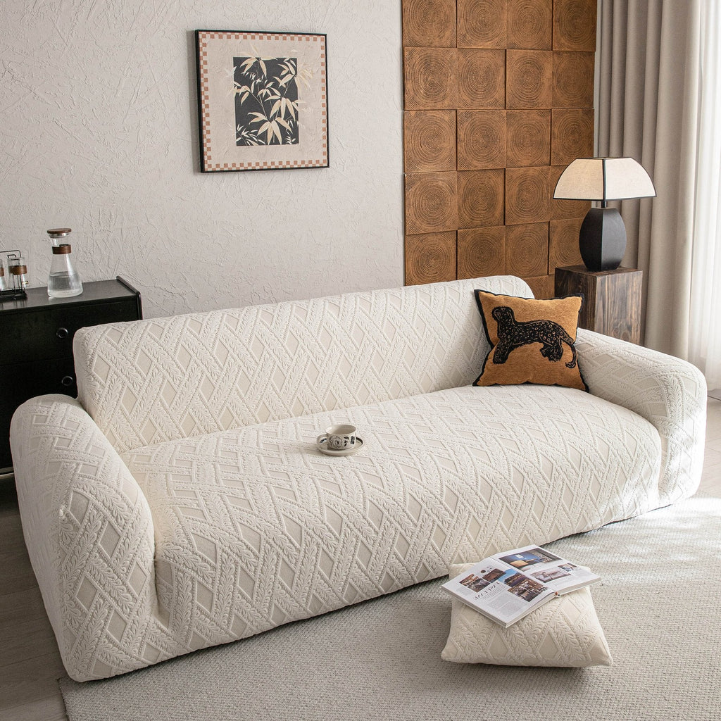 High Stretch 3D Jacquard Sofa Slipcovers, Pet Friendly Non Slip Sofa Cover Washable