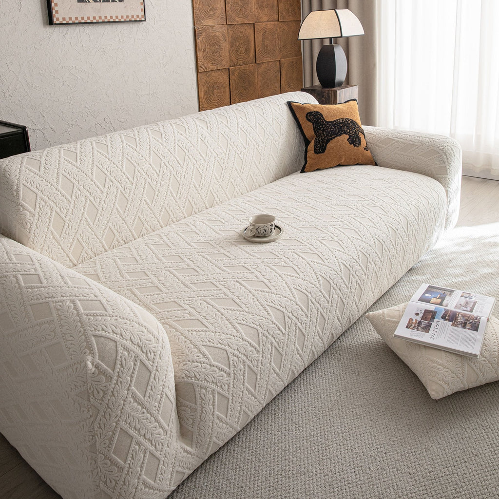 High Stretch 3D Jacquard Sofa Slipcovers, Pet Friendly Non Slip Sofa Cover Washable