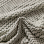 Modern Textured Stretch Sofa Cover, Plush Fleece Sofa Slipcover with 3D Stripe Texture