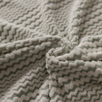 Modern Textured Stretch Sofa Cover, Plush Fleece Sofa Slipcover with 3D Stripe Texture