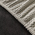 Modern Textured Stretch Sofa Cover, Plush Fleece Sofa Slipcover with 3D Stripe Texture