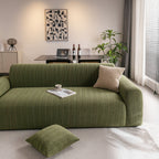 Modern Textured Stretch Sofa Cover, Plush Fleece Sofa Slipcover with 3D Stripe Texture
