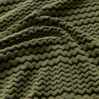 Modern Textured Stretch Sofa Cover, Plush Fleece Sofa Slipcover with 3D Stripe Texture
