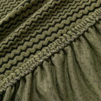 Modern Textured Stretch Sofa Cover, Plush Fleece Sofa Slipcover with 3D Stripe Texture