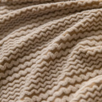 Modern Textured Stretch Sofa Cover, Plush Fleece Sofa Slipcover with 3D Stripe Texture