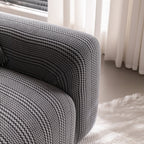 Modern Textured Stretch Sofa Cover, Plush Fleece Sofa Slipcover with 3D Stripe Texture